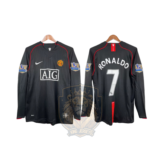 Manchester United 2007/08 visitante manga larga