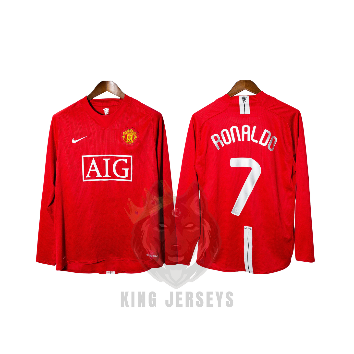 Manchester United 2007/08 local manga larga